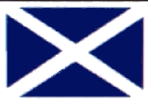 Flag is the Scottish Saltire or Cross of St Andrew